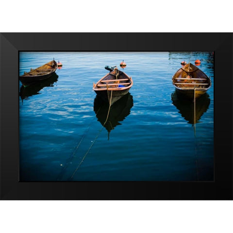 Fishing Boats II Black Modern Wood Framed Art Print by Stefko, Bob