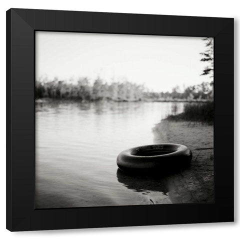 Lonely Inner tube Black Modern Wood Framed Art Print by Stefko, Bob