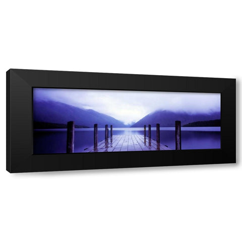 Serene Dock I Black Modern Wood Framed Art Print with Double Matting by Stefko, Bob