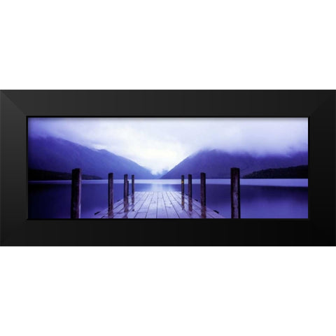 Serene Dock I Black Modern Wood Framed Art Print by Stefko, Bob