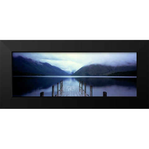 Serene Dock II Black Modern Wood Framed Art Print by Stefko, Bob