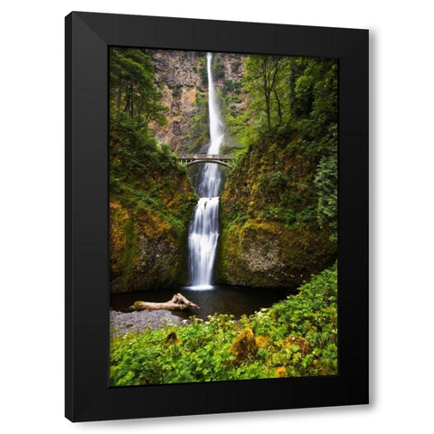 Multnomah Falls II Black Modern Wood Framed Art Print with Double Matting by Stefko, Bob