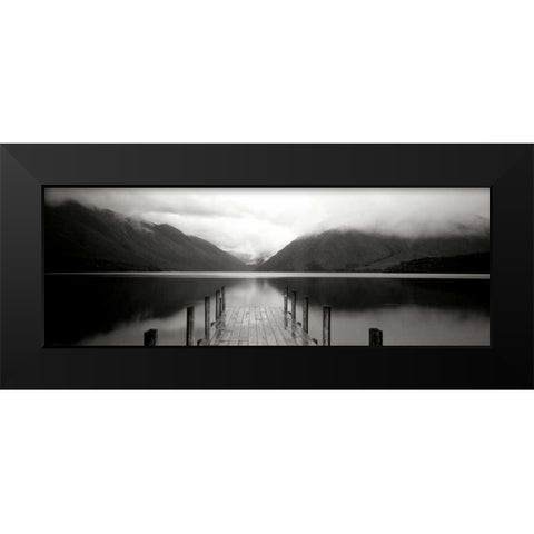 Serene Dock BW II Black Modern Wood Framed Art Print by Stefko, Bob