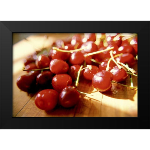 Cherries I Black Modern Wood Framed Art Print by Stefko, Bob