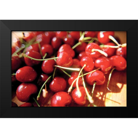 Cherries II Black Modern Wood Framed Art Print by Stefko, Bob