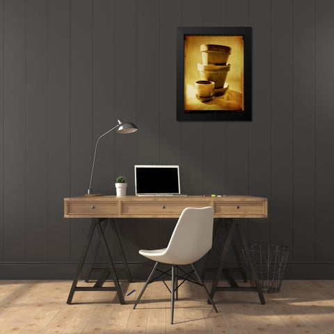 Terracotta Pots II Black Modern Wood Framed Art Print by Stefko, Bob