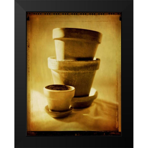 Terracotta Pots II Black Modern Wood Framed Art Print by Stefko, Bob