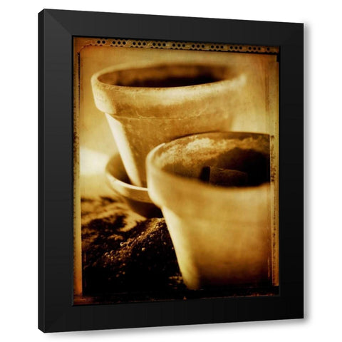 Terracotta Pots III Black Modern Wood Framed Art Print by Stefko, Bob
