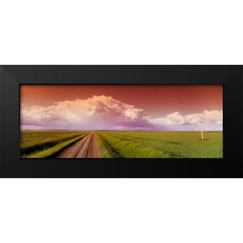 Sunset Road Black Modern Wood Framed Art Print by Stefko, Bob
