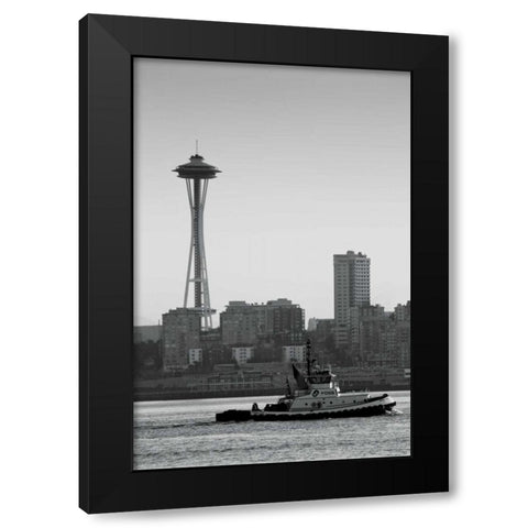BW Space Needle IV Black Modern Wood Framed Art Print by Stefko, Bob