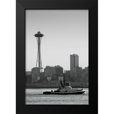 BW Space Needle IV Black Modern Wood Framed Art Print by Stefko, Bob