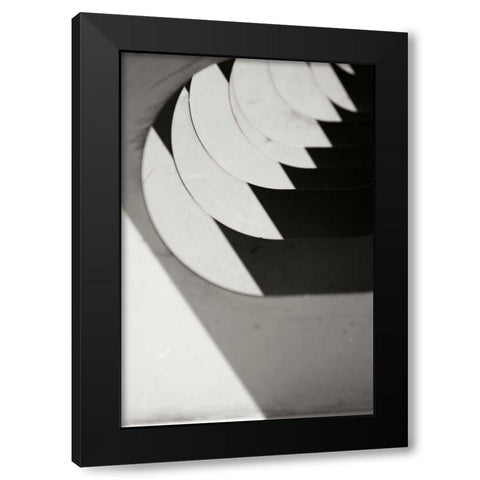 Half Moon Fractals Black Modern Wood Framed Art Print with Double Matting by Styber, Dana