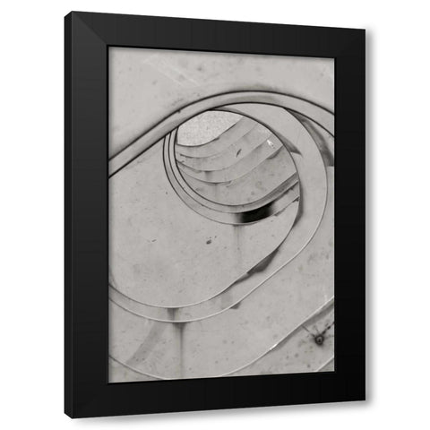 Oval Fractals II Black Modern Wood Framed Art Print with Double Matting by Styber, Dana