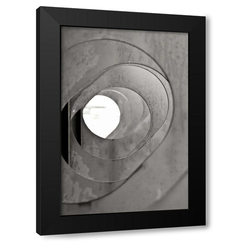 Oval Fractals III Black Modern Wood Framed Art Print with Double Matting by Styber, Dana