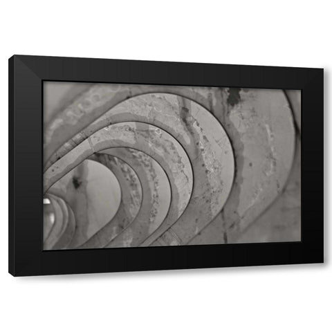 Oval Fractals IV Black Modern Wood Framed Art Print with Double Matting by Styber, Dana