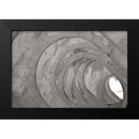 Oval Fractals V Black Modern Wood Framed Art Print by Styber, Dana