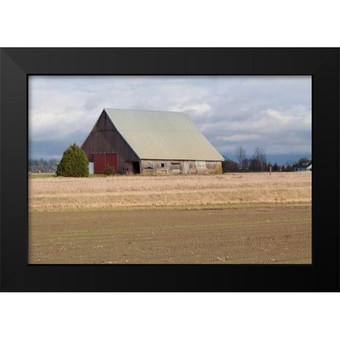 Red Door Barn Black Modern Wood Framed Art Print by Styber, Dana