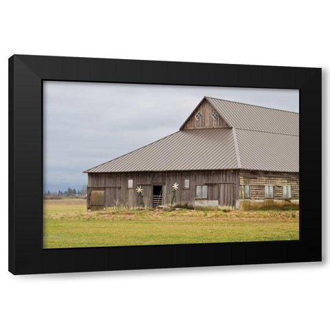 Grey Flower Barn Black Modern Wood Framed Art Print with Double Matting by Styber, Dana