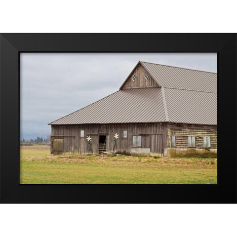 Grey Flower Barn Black Modern Wood Framed Art Print by Styber, Dana