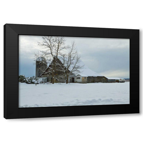Winter Farm Black Modern Wood Framed Art Print by Styber, Dana