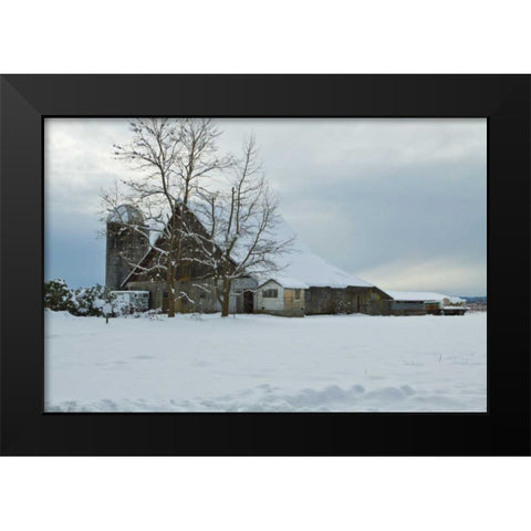Winter Farm Black Modern Wood Framed Art Print by Styber, Dana