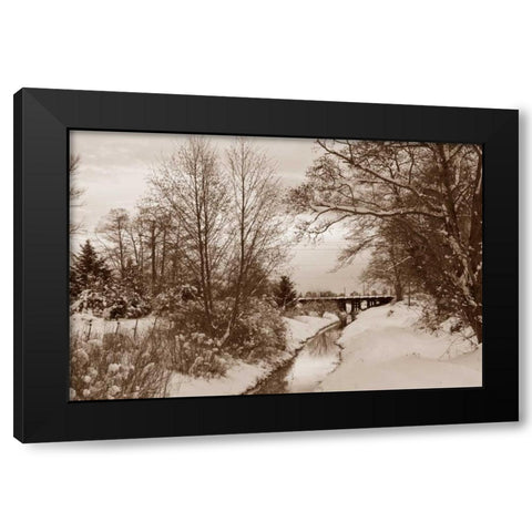 Winter Scenic I Black Modern Wood Framed Art Print with Double Matting by Styber, Dana
