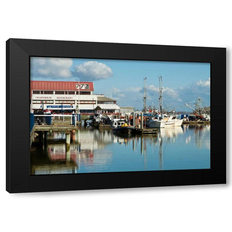 Steveston Scenic V Black Modern Wood Framed Art Print with Double Matting by Styber, Dana