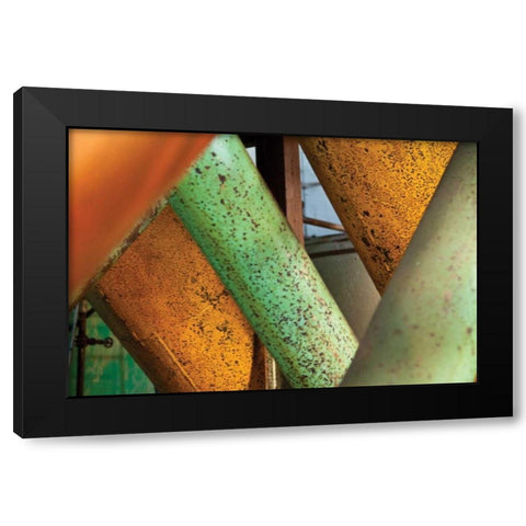Split Decision Black Modern Wood Framed Art Print with Double Matting by Styber, Dana
