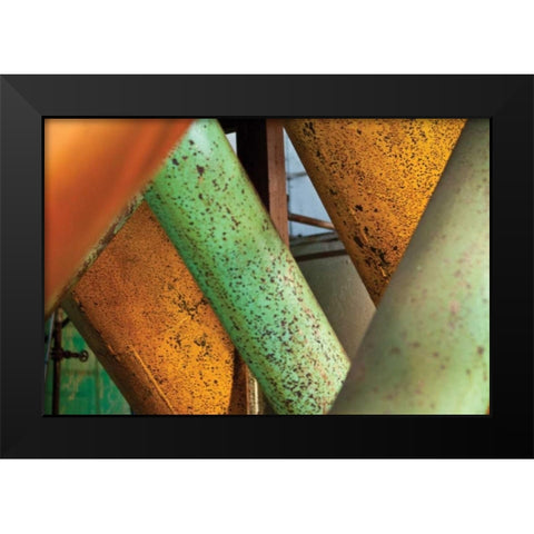 Split Decision Black Modern Wood Framed Art Print by Styber, Dana