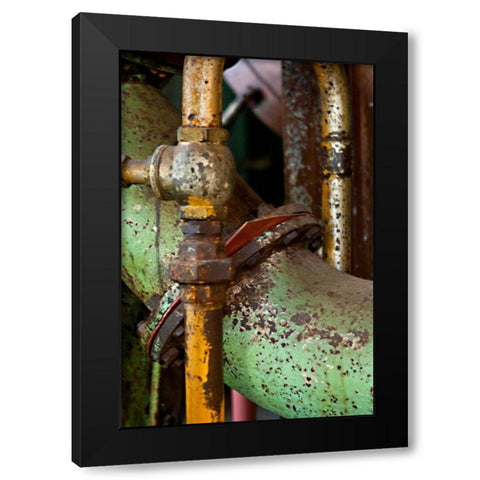 Gasket and Valve Black Modern Wood Framed Art Print with Double Matting by Styber, Dana