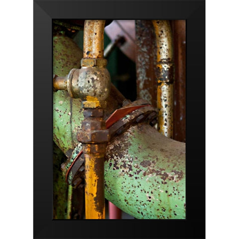 Gasket and Valve Black Modern Wood Framed Art Print by Styber, Dana