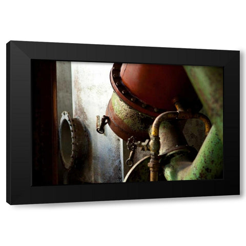 Red Pipe Rules Black Modern Wood Framed Art Print with Double Matting by Styber, Dana