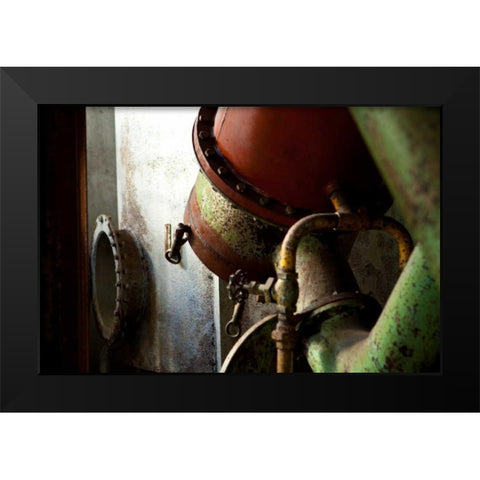 Red Pipe Rules Black Modern Wood Framed Art Print by Styber, Dana