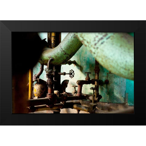 Pipe Junction Black Modern Wood Framed Art Print by Styber, Dana