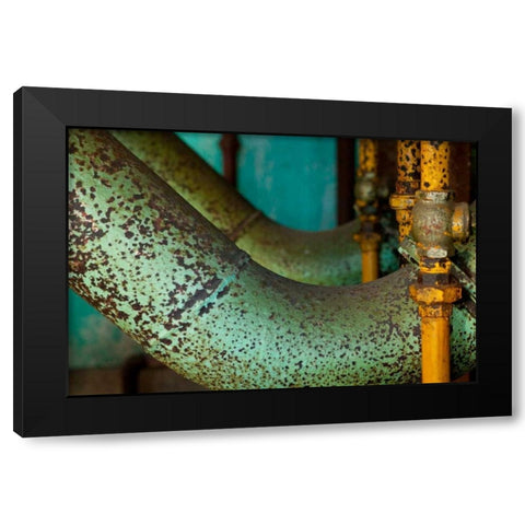 Express Lines Black Modern Wood Framed Art Print with Double Matting by Styber, Dana