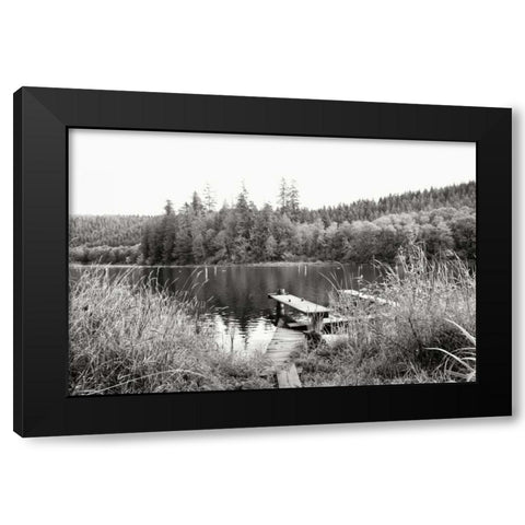 Baker Lake Dock Black Modern Wood Framed Art Print by Styber, Dana