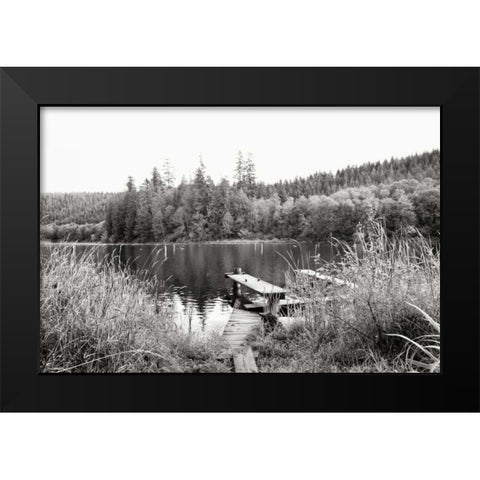 Baker Lake Dock Black Modern Wood Framed Art Print by Styber, Dana