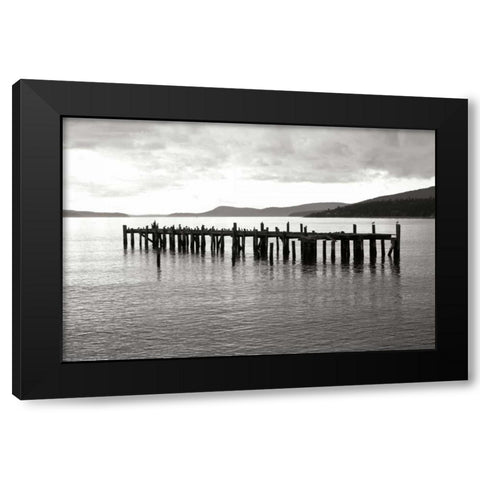 Lonely Dock Black Modern Wood Framed Art Print with Double Matting by Styber, Dana