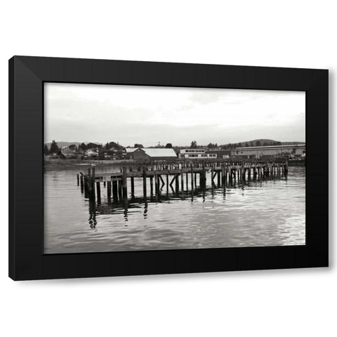 Unsafe Dock Black Modern Wood Framed Art Print with Double Matting by Styber, Dana