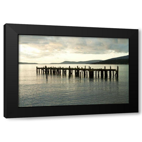 Lonely Dock Black Modern Wood Framed Art Print with Double Matting by Styber, Dana