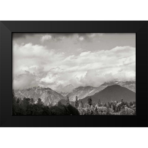Mount Baker Shrouded Black Modern Wood Framed Art Print by Styber, Dana