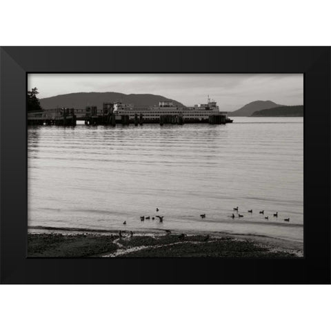 San Juan Ferry Dock I Black Modern Wood Framed Art Print by Styber, Dana