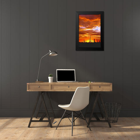 Sky a Fire I Black Modern Wood Framed Art Print by Taylor, Douglas