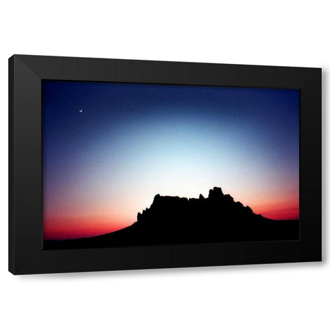 Shiprock at Dusk Black Modern Wood Framed Art Print with Double Matting by Taylor, Douglas