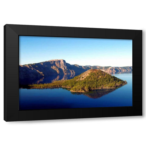 Crater Lake I Black Modern Wood Framed Art Print with Double Matting by Taylor, Douglas