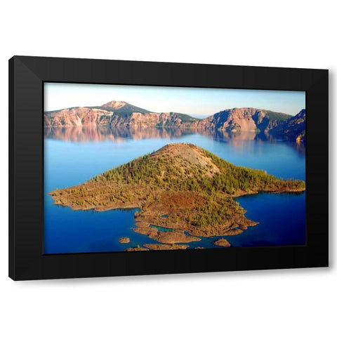 Crater Lake II Black Modern Wood Framed Art Print with Double Matting by Taylor, Douglas