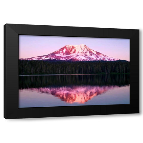Mt. Adams Sunset Black Modern Wood Framed Art Print with Double Matting by Taylor, Douglas
