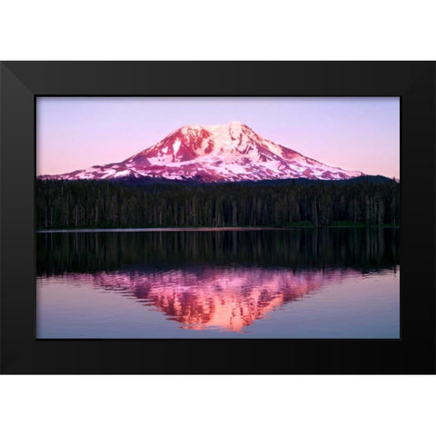 Mt. Adams Sunset Black Modern Wood Framed Art Print by Taylor, Douglas