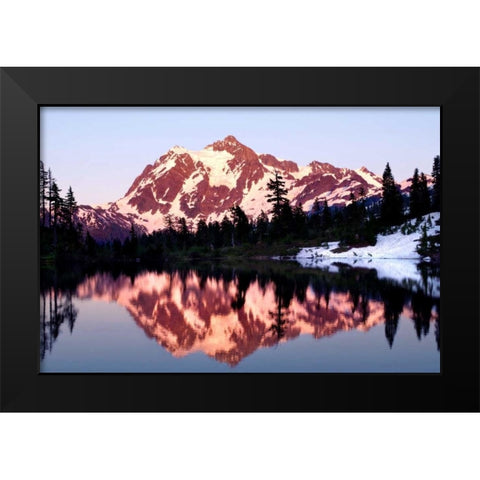 Mt. Shuksan Sunset Black Modern Wood Framed Art Print by Taylor, Douglas