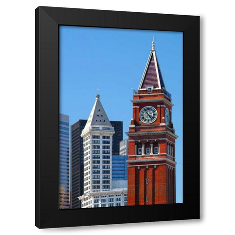 Skyline Time Black Modern Wood Framed Art Print with Double Matting by Taylor, Douglas